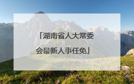 湖南省人大常委会最新人事任免