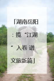 湖南岳阳：揽“江湖”入卷 谱文旅新篇