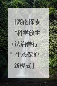 湖南探索“科学放生+法治善行”生态保护新模式