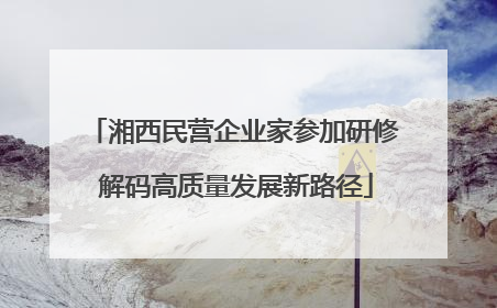 湘西民营企业家参加研修 解码高质量发展新路径