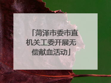 菏泽市委市直机关工委开展无偿献血活动