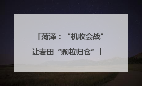 菏泽：“机收会战”让麦田“颗粒归仓”