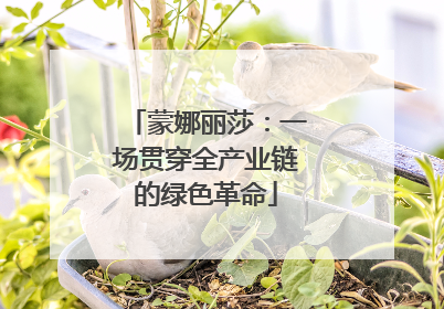 蒙娜丽莎：一场贯穿全产业链的绿色革命