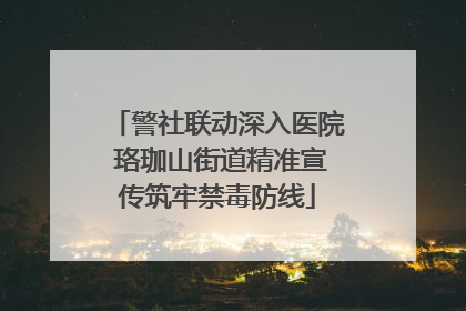 警社联动深入医院 珞珈山街道精准宣传筑牢禁毒防线