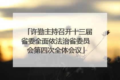 许勤主持召开十三届省委全面依法治省委员会第四次全体会议