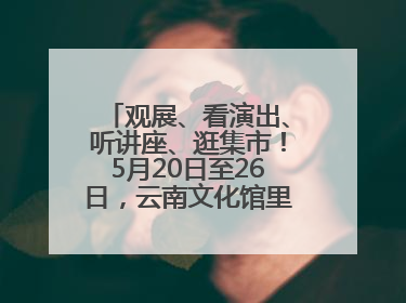 观展、看演出、听讲座、逛集市！5月20日至26日，云南文化馆里玩场多