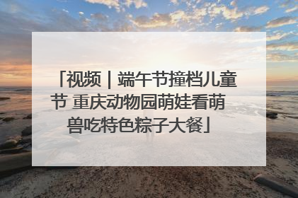 视频｜端午节撞档儿童节 重庆动物园萌娃看萌兽吃特色粽子大餐