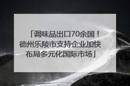 调味品出口70余国！德州乐陵市支持企业加快布局多元化国际市场