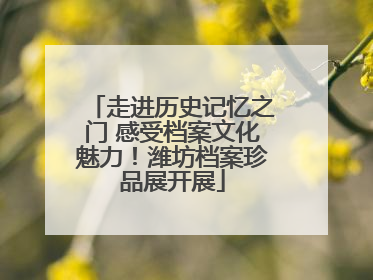 走进历史记忆之门 感受档案文化魅力！潍坊档案珍品展开展