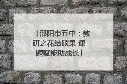 邵阳市五中：教研之花结硕果 课题赋能助成长