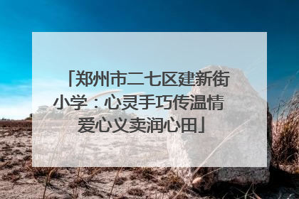 郑州市二七区建新街小学：心灵手巧传温情 爱心义卖润心田
