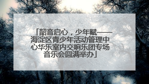 韶音启心，少年赋——海淀区青少年活动管理中心华乐室内交响乐团专场音乐会圆满举办