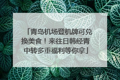 青岛机场登机牌可兑换美食！来往日韩经青中转多重福利等你拿