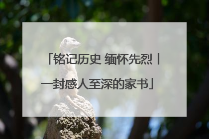 铭记历史 缅怀先烈丨一封感人至深的家书