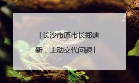 长沙市原市长郑建新，主动交代问题