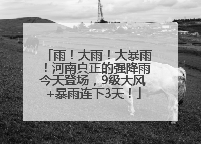 雨！大雨！大暴雨！河南真正的强降雨今天登场，9级大风+暴雨连下3天！