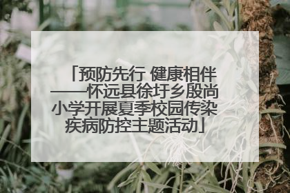 预防先行 健康相伴——怀远县徐圩乡殷尚小学开展夏季校园传染疾病防控主题活动