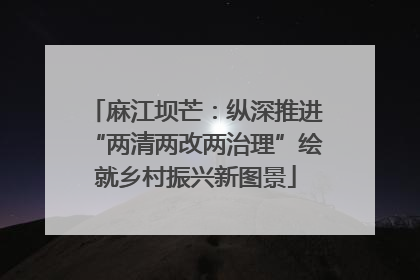 麻江坝芒：纵深推进“两清两改两治理”绘就乡村振兴新图景