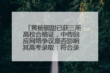 黄杨钿甜已获三所高校合格证，中传回应网络争议是否影响其高考录取：符合录取条件就能录取