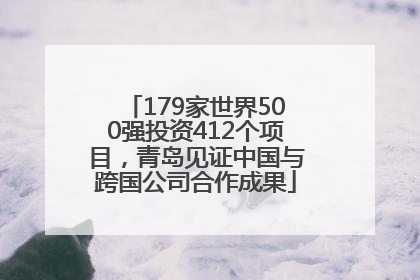 179家世界500强投资412个项目，青岛见证中国与跨国公司合作成果