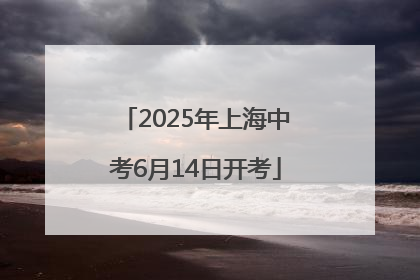 2025年上海中考6月14日开考