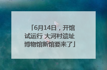 6月14日，开馆试运行 大河村遗址博物馆新馆要来了