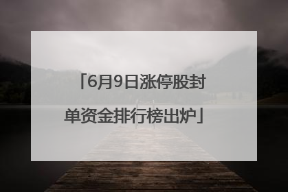 6月9日涨停股封单资金排行榜出炉